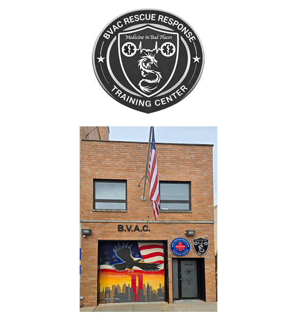 BVAC Rescue & Medicine in Bad Places Training Center Logo & Front of Building
