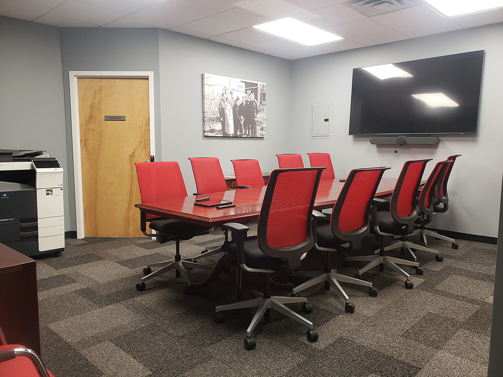 Professional classroom and meeting space at BVAC Rescue Response Training Center in Bayside, Queens, designed for in-person and hybrid training sessions.